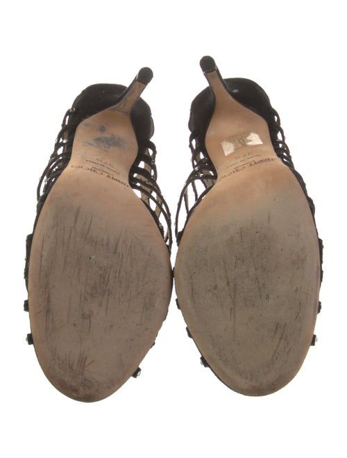 Jimmy Choo Suede Crystal Embellishments Sandals