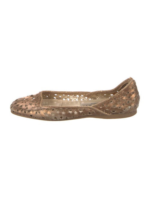 Jimmy Choo Leather Lasercut Accents Ballet Flats