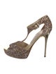 Jimmy Choo Glitter Glitter Accents T-Strap Pumps