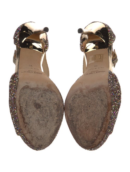 Jimmy Choo Glitter Glitter Accents T-Strap Pumps