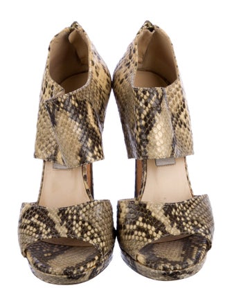 Jimmy Choo Embossed Leather Animal Print Sandals
