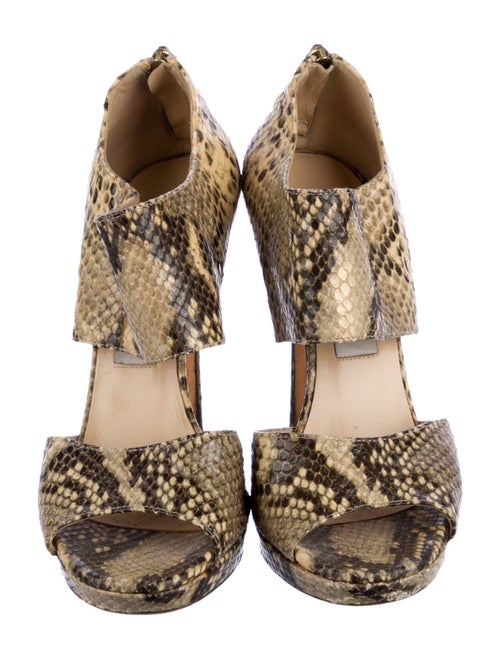 Jimmy Choo Embossed Leather Animal Print Sandals