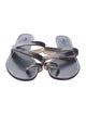 Jimmy Choo Leather Chain-Link Accents Slides