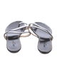 Jimmy Choo Leather Chain-Link Accents Slides