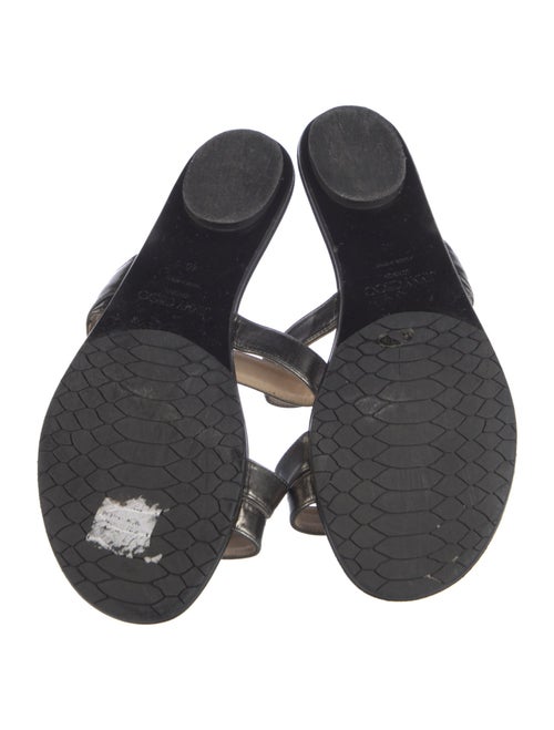 Jimmy Choo Leather Chain-Link Accents Slides