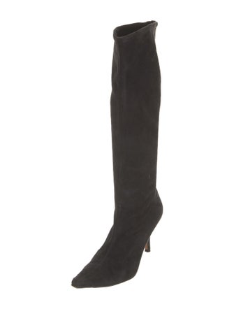 Jimmy Choo Suede Leather Trim Embellishment Boots