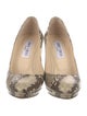 Jimmy Choo Embossed Leather Animal Print Pumps