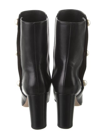 Jimmy Choo Leather Beaded Accents Boots