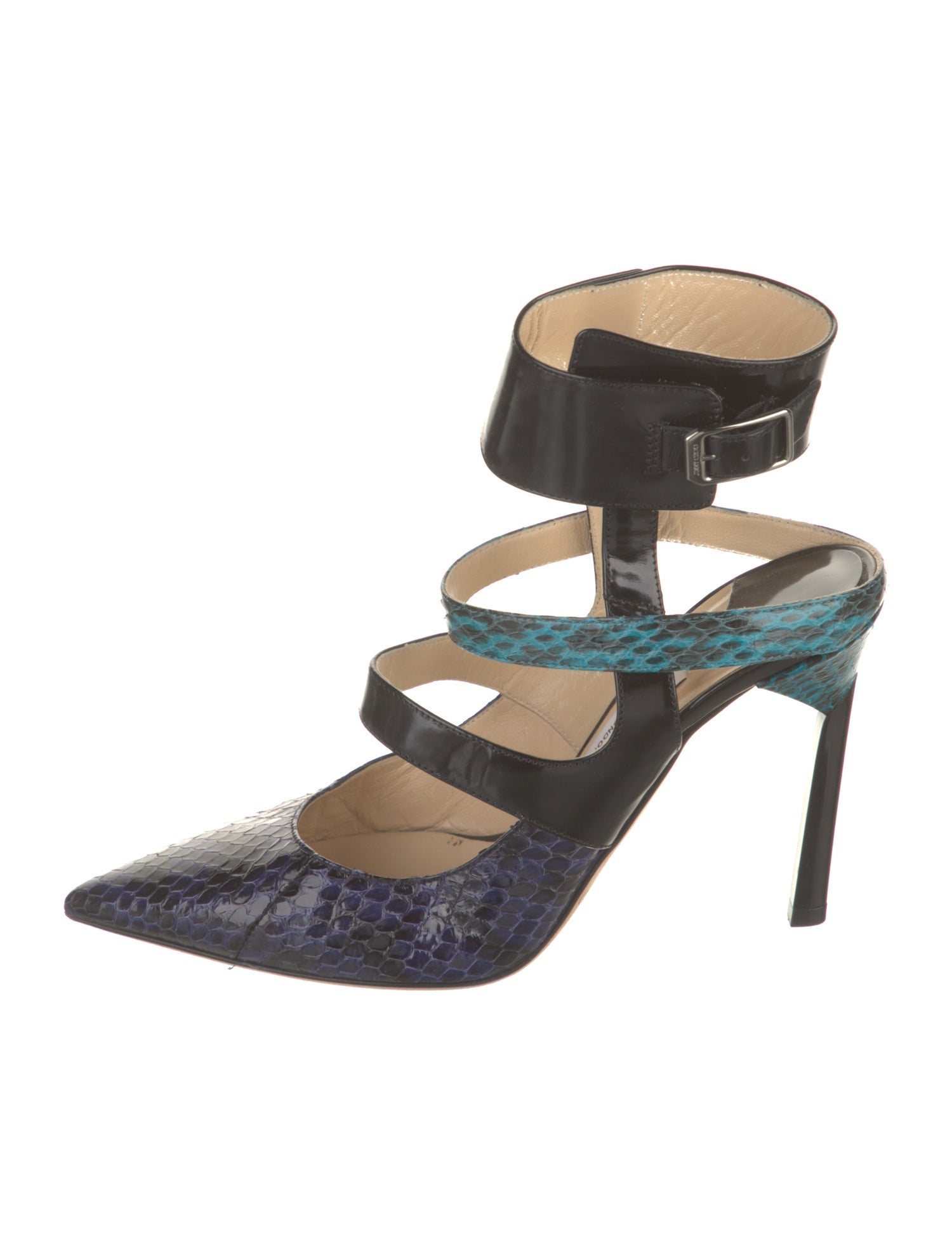 Jimmy Choo Leather Colorblock Pattern Pumps
