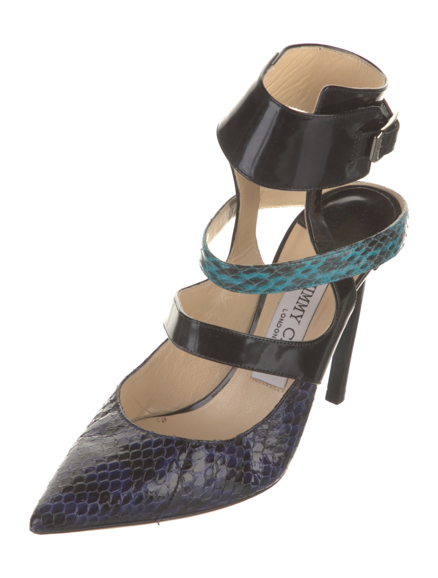 Jimmy Choo Leather Colorblock Pattern Pumps