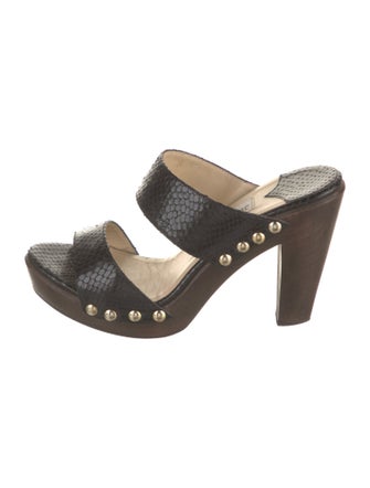 Jimmy Choo Leather Studded Accents Slides