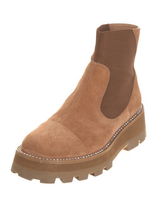 Jimmy Choo Suede Crystal Embellishments Chelsea Boots