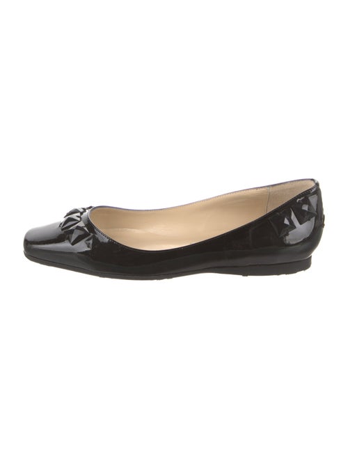Jimmy Choo Patent Leather Studded Accents Ballet Flats