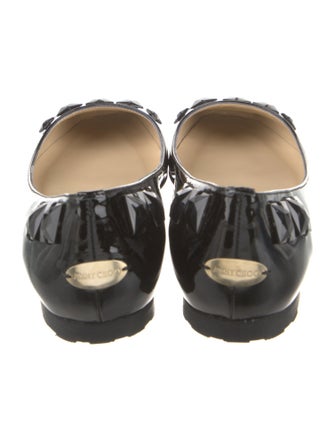 Jimmy Choo Patent Leather Studded Accents Ballet Flats