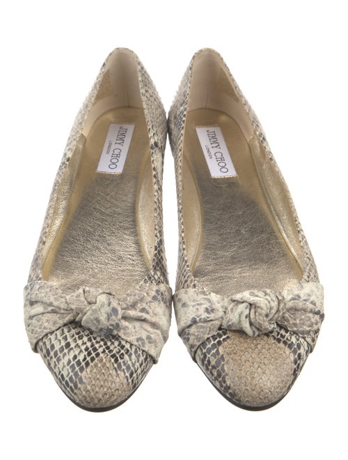 Jimmy Choo Embossed Leather Animal Print Flats