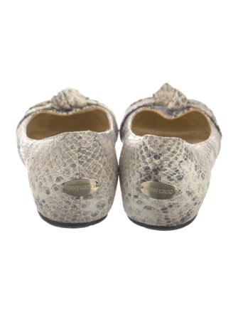 Jimmy Choo Embossed Leather Animal Print Flats