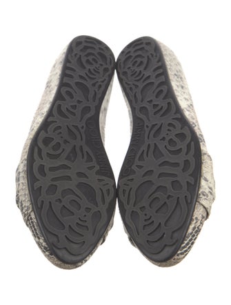 Jimmy Choo Embossed Leather Animal Print Flats