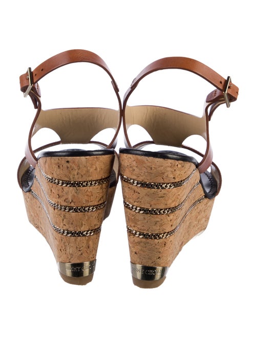 Jimmy Choo Leather Chain-Link Accents Sandals