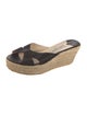 Jimmy Choo Jute Leather Trim Embellishment Espadrilles