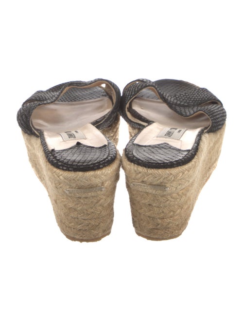 Jimmy Choo Jute Leather Trim Embellishment Espadrilles