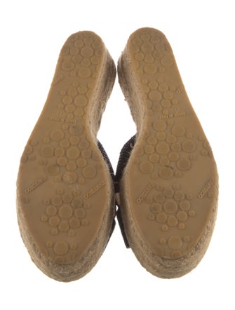 Jimmy Choo Jute Leather Trim Embellishment Espadrilles