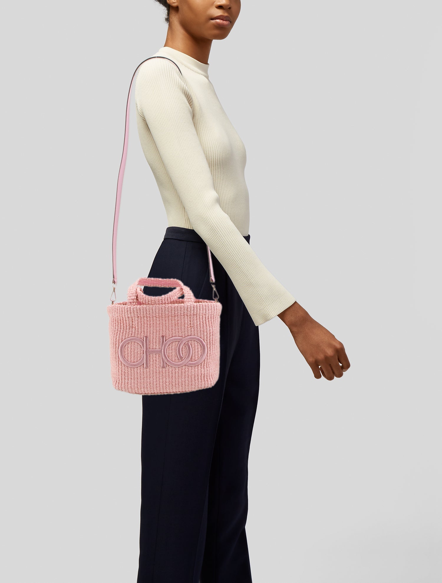 Jimmy Choo Raffia Top Handle Bag