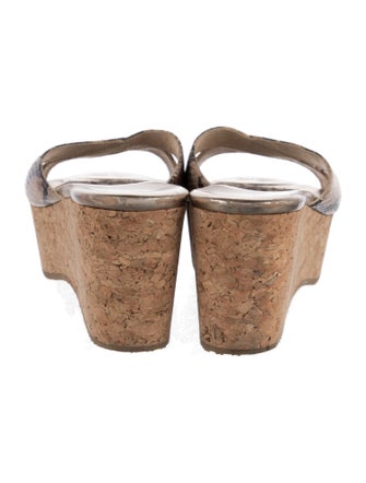 Jimmy Choo Leather Animal Print Slides