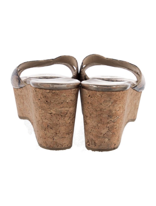 Jimmy Choo Leather Animal Print Slides