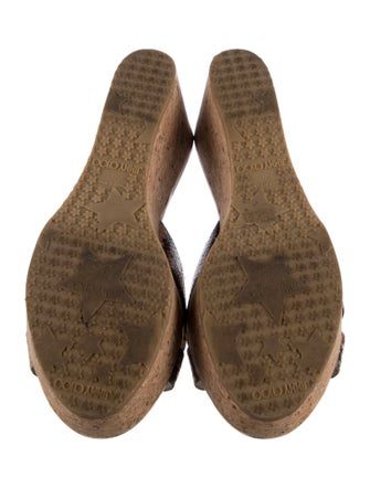 Jimmy Choo Leather Animal Print Slides