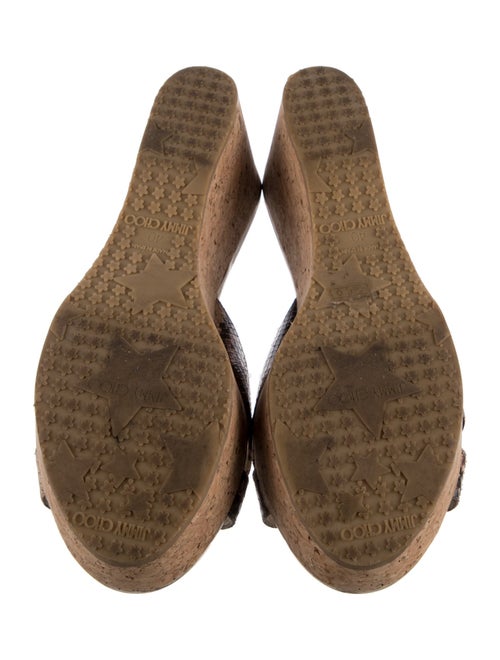 Jimmy Choo Leather Animal Print Slides