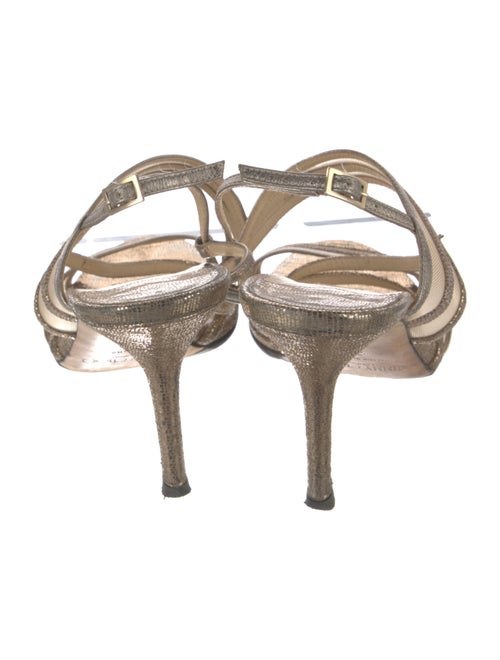 Jimmy Choo Leather Animal Print Slingback Sandals