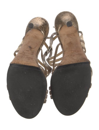 Jimmy Choo Leather Animal Print Slingback Sandals