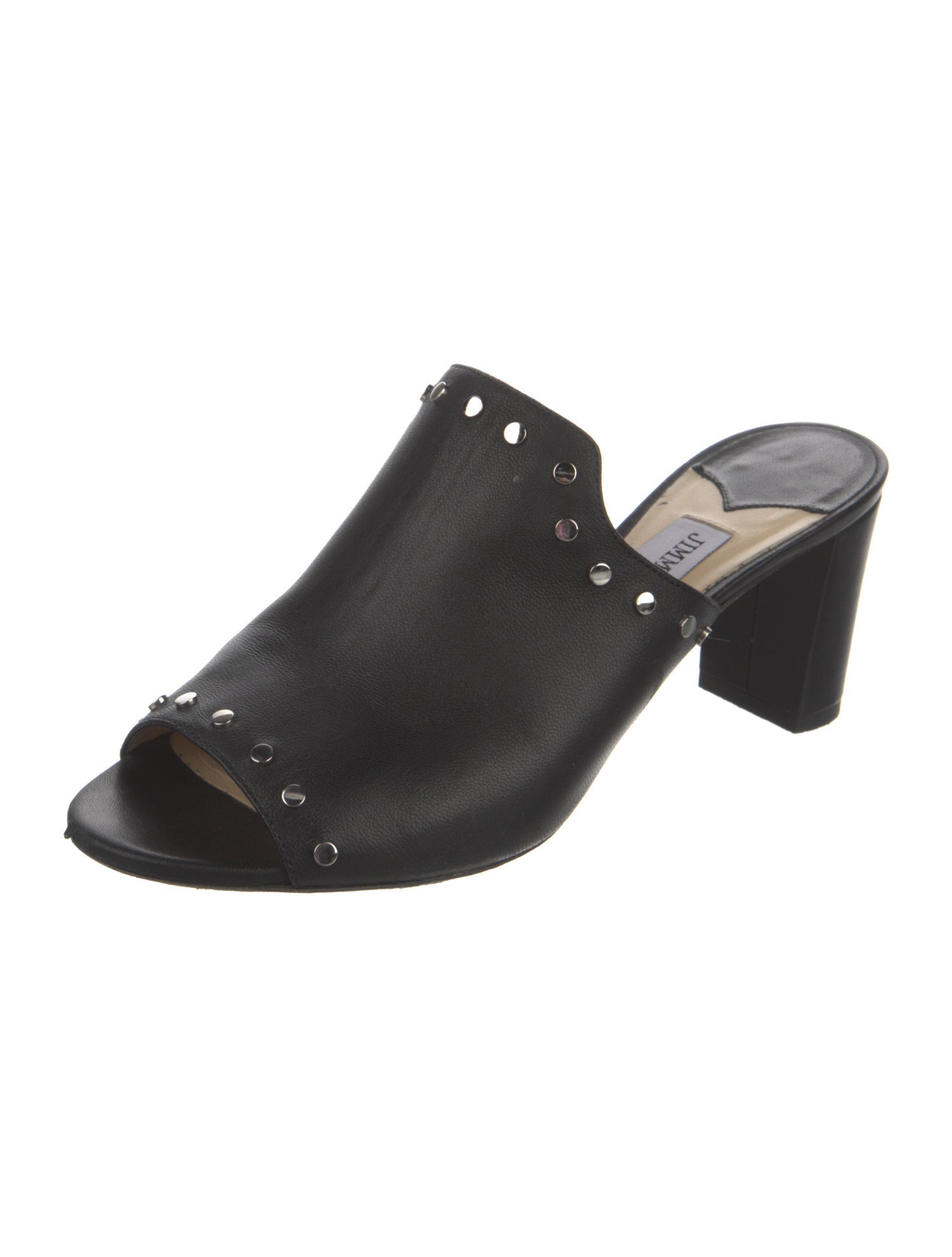 Jimmy Choo Leather Studded Accents Slides