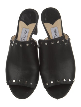 Jimmy Choo Leather Studded Accents Slides