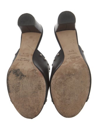Jimmy Choo Leather Studded Accents Slides