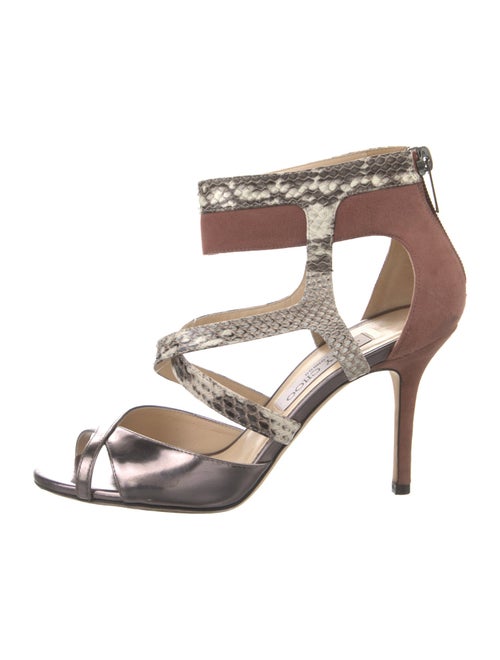 Jimmy Choo Leather Animal Print T-Strap Pumps