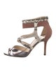 Jimmy Choo Leather Animal Print T-Strap Pumps