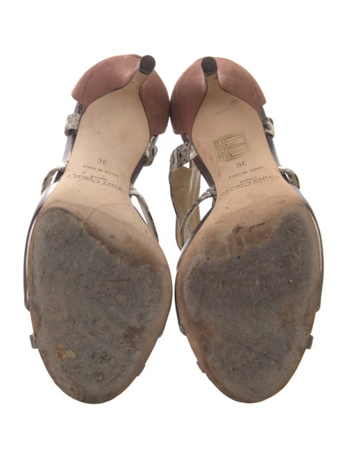 Jimmy Choo Leather Animal Print T-Strap Pumps