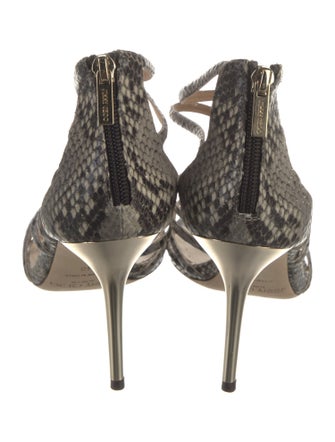 Jimmy Choo Leather Animal Print Sandals