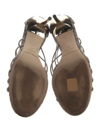 Jimmy Choo Leather Animal Print Sandals