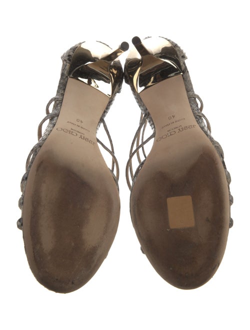 Jimmy Choo Leather Animal Print Sandals