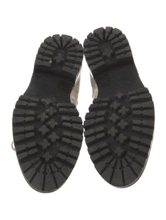 Jimmy Choo Leather Crystal Embellishments Combat Boots