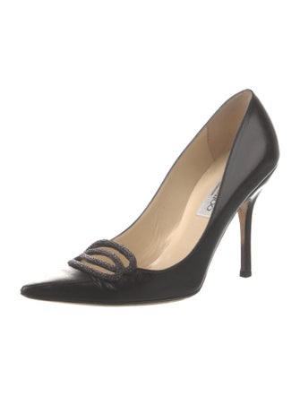 Jimmy Choo Leather Cutout Accent Pumps