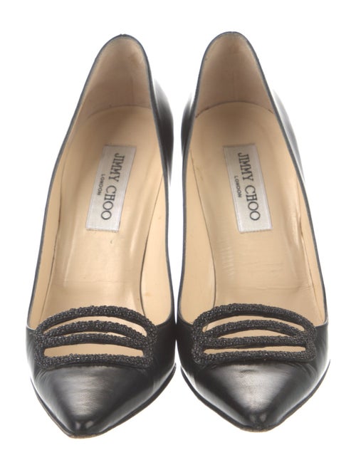 Jimmy Choo Leather Cutout Accent Pumps