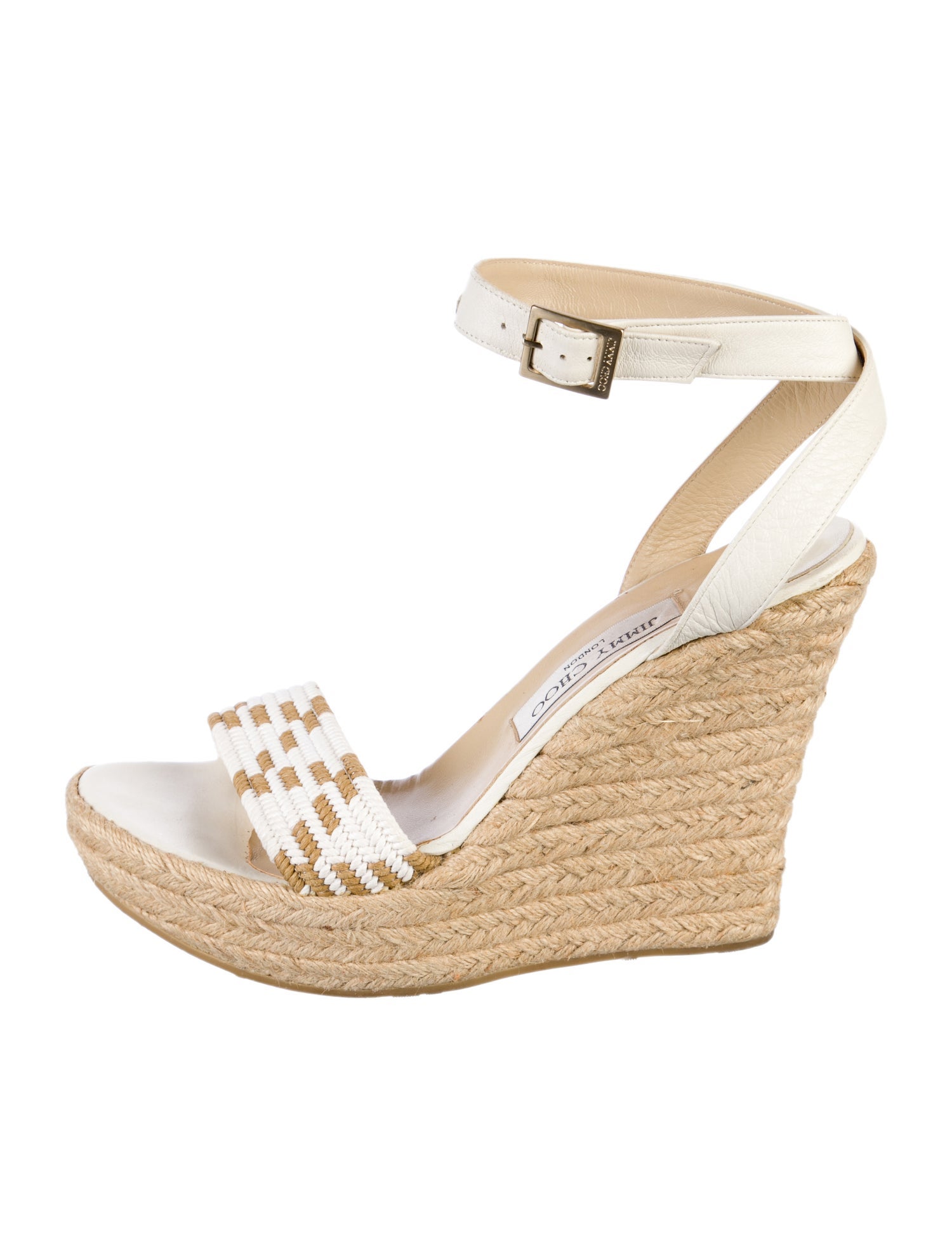 Jimmy Choo Leather Studded Accents Espadrilles