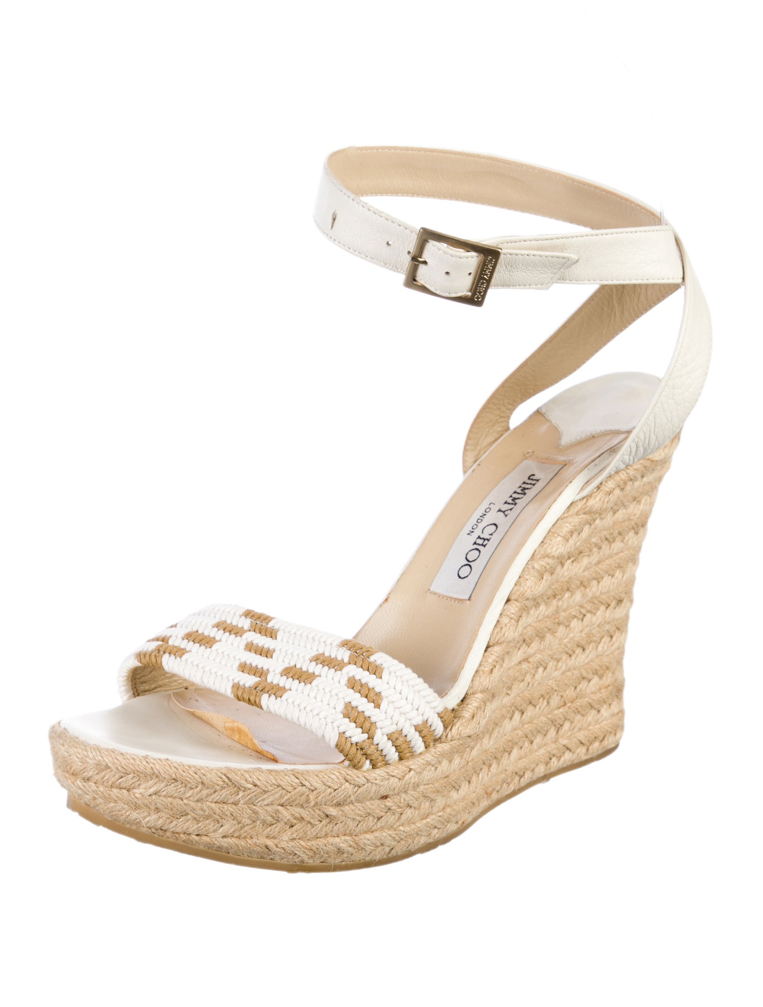 Jimmy Choo Leather Studded Accents Espadrilles