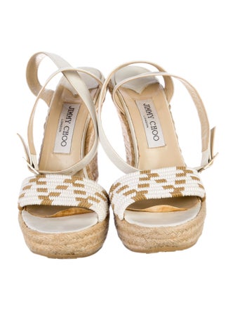 Jimmy Choo Leather Studded Accents Espadrilles
