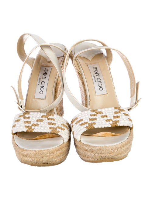 Jimmy Choo Leather Studded Accents Espadrilles