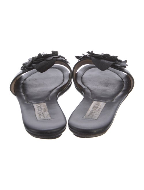 Jimmy Choo Leather Crystal Embellishments Slides