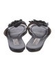 Jimmy Choo Leather Crystal Embellishments Slides